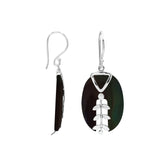AE-1188-SHB Sterling Silver Fancy Earring With Black Shell Jewelry Bali Designs Inc